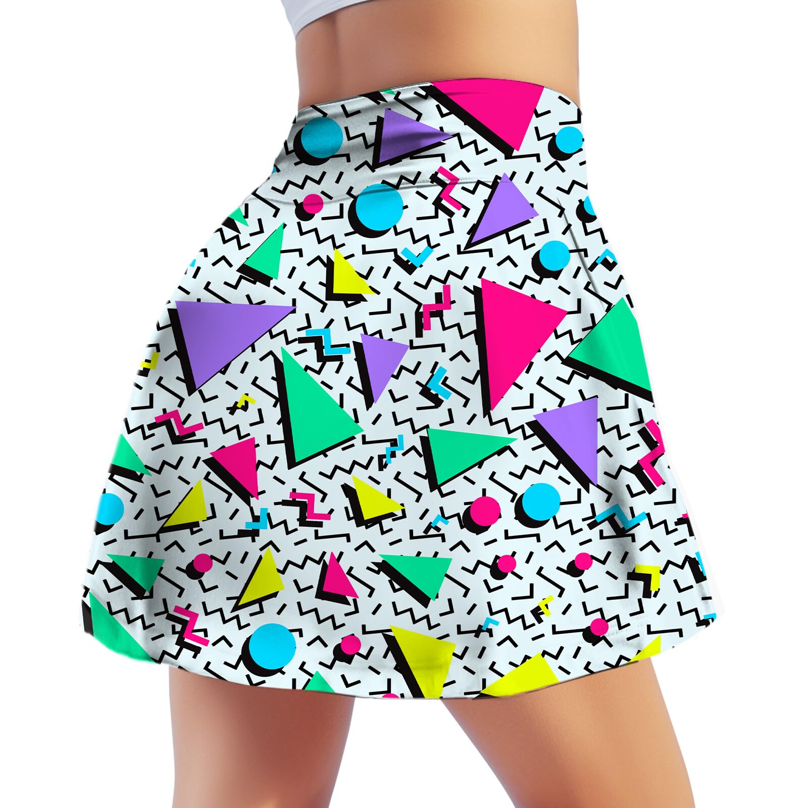 80s 90s Tennis Skirt for Women Athletic Golf Skorts with Shorts Pockets