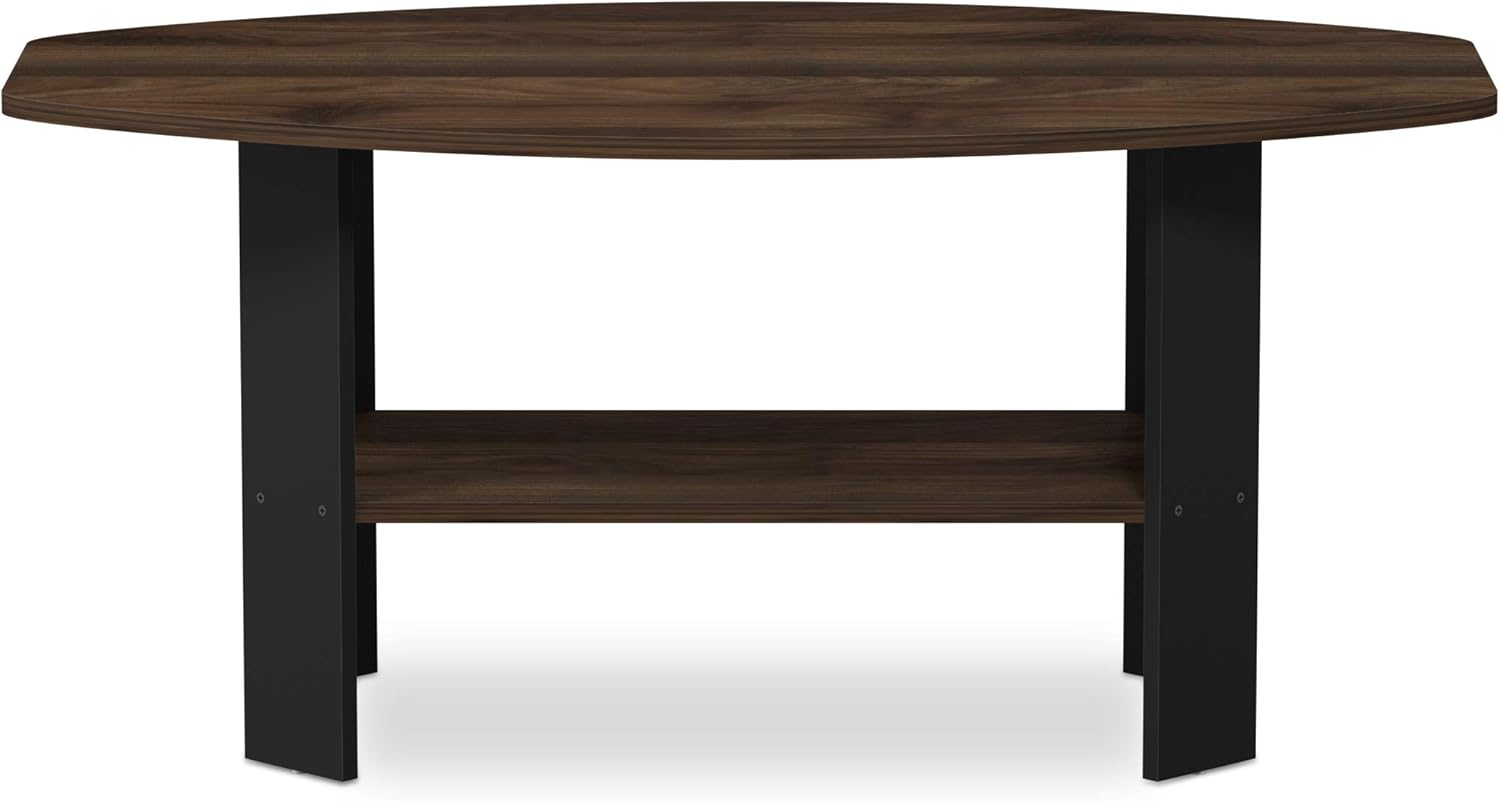 Furinno Jaya Large Entertainment Stand for TV Up to 55 Inch, Columbia Walnut/Black & Simple Design Coffee Table, Columbia Walnut/Black : Electronics