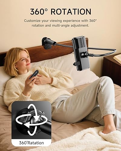 Miniatura 4 de Soporte para Kindle con volteador de páginas remoto, soporte de lectura para cama, escritorio con clicker, para Kindle Paperwhite, Oasis, iPad,