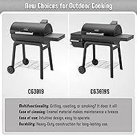 Vista 8 de Barbacoa de carbón con mesa lateral, parrilla de 30 pulgadas resistente para exteriores con área de cocción de 647 pulgadas cuadradas para barbacoas