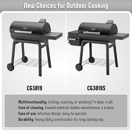 Miniatura 8 de Barbacoa de carbón con mesa lateral, parrilla de 30 pulgadas resistente para exteriores con área de cocción de 647 pulgadas cuadradas para barbacoas