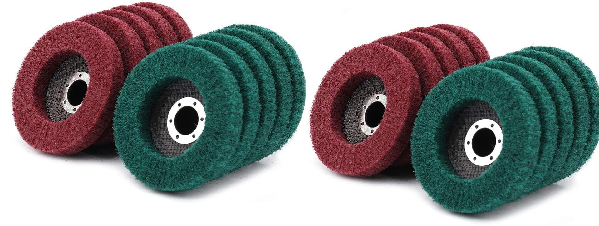 10Pcs 180/320 Grit Nylon Fiber Flap Disc Metal Polishing Wheel, Abrasive Buffing Grinding Discs for 4