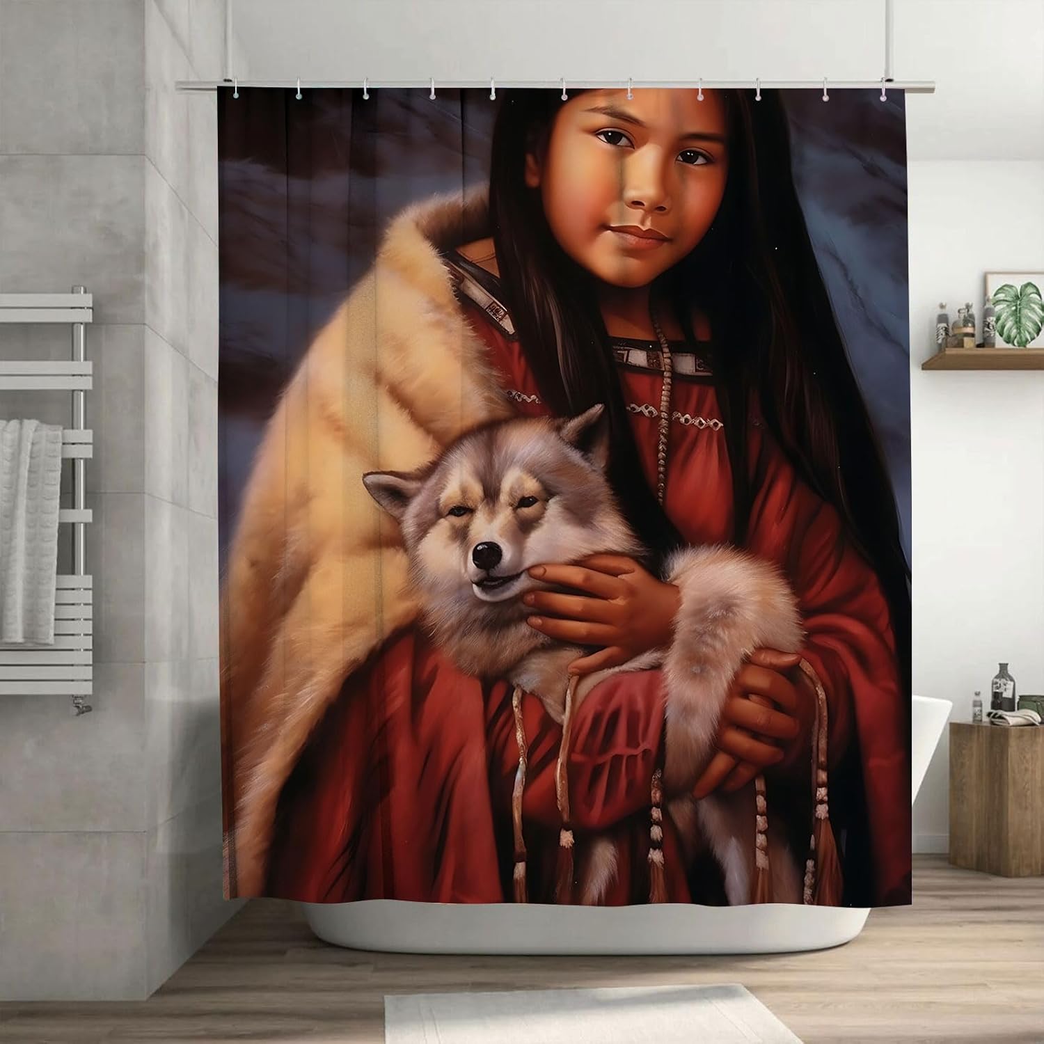 pucaouio Native American Indian Western Shower Curtain