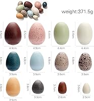 Vista 4 de Youuys Huevos de Pascua de madera para niños, huevos moteados de Pascua sintéticos, arte de bricolaje para manualidades para decoración del jardín