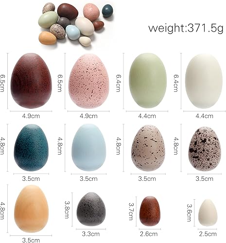 Miniatura 4 de Youuys Huevos de Pascua de madera para niños, huevos moteados de Pascua sintéticos, arte de bricolaje para manualidades para decoración del jardín