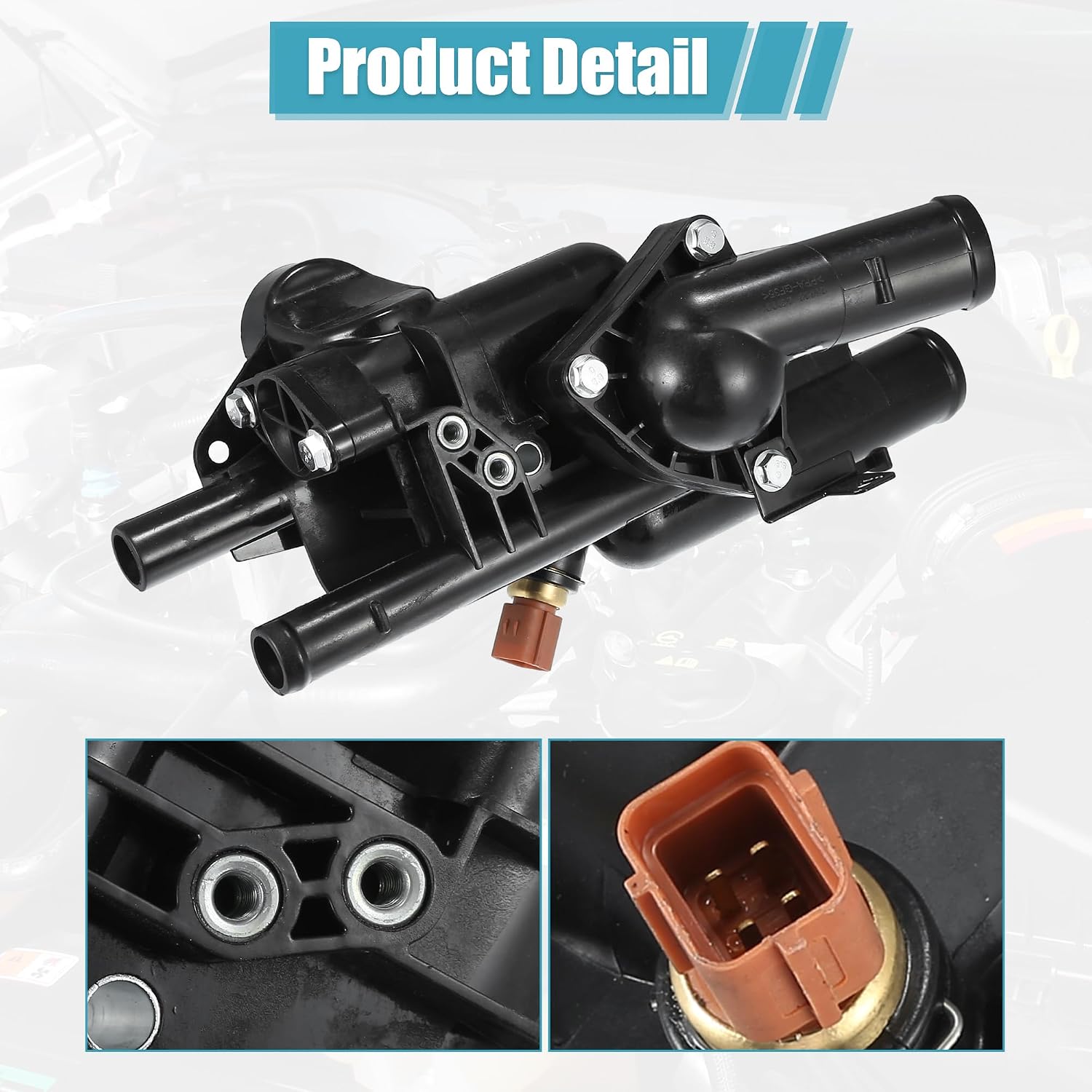 X AUTOHAUX Car Engine Coolant Thermostat Housing Assembly No.256002G600 Thermostat Housing kit for Kia Rondo 2008-2010