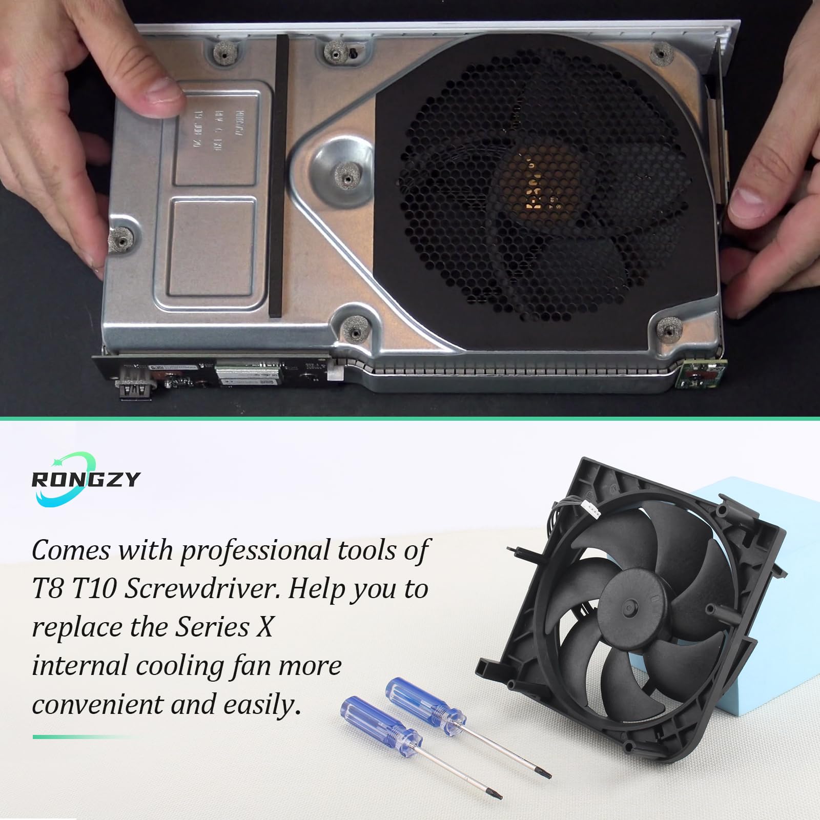 RongZy per Xbox Series S Ventola di Raffreddamento Interna per Xbox Series S Ventola di Interna Sostituzione 5 Pale Dissipatore di Calore Accessori Parti di Riparazionae con Strumenti(XX)