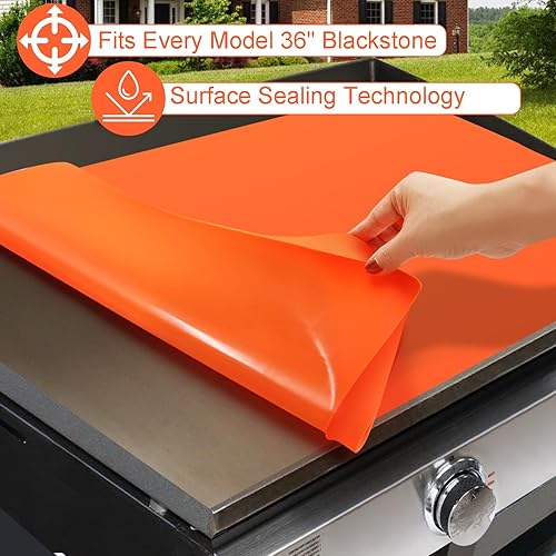 Miniatura 6 de Alfombrilla de silicona para Blackstone  Tapete de silicona resistente de grado alimenticio de 28 pulgadas, cubierta inferior pulida para protector