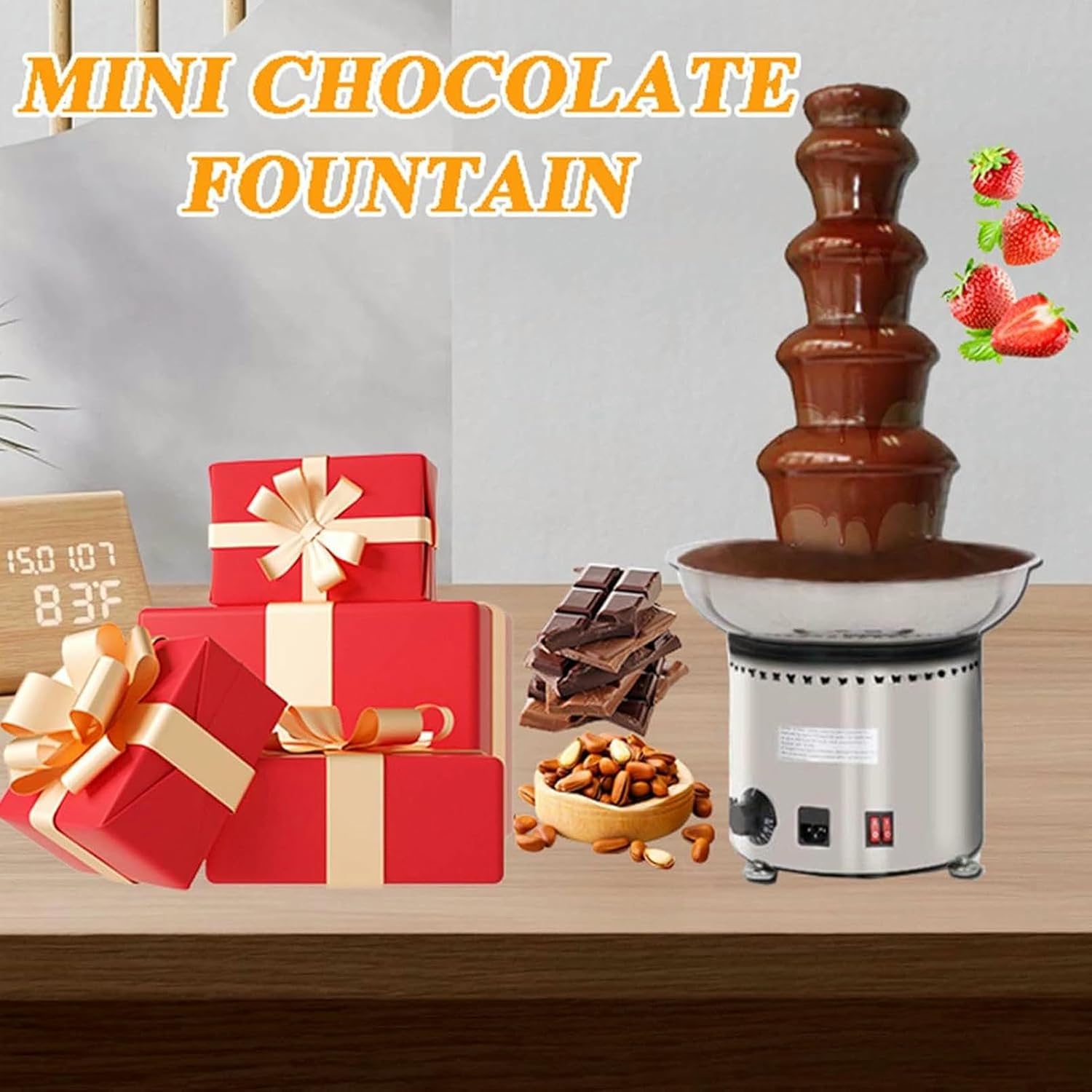 Chocolate Fountain, Commercial Chocolate Tempering Machine, Chocolate Fondue Tower, Suitable for Gathering, Party (5 Tiers) image 5