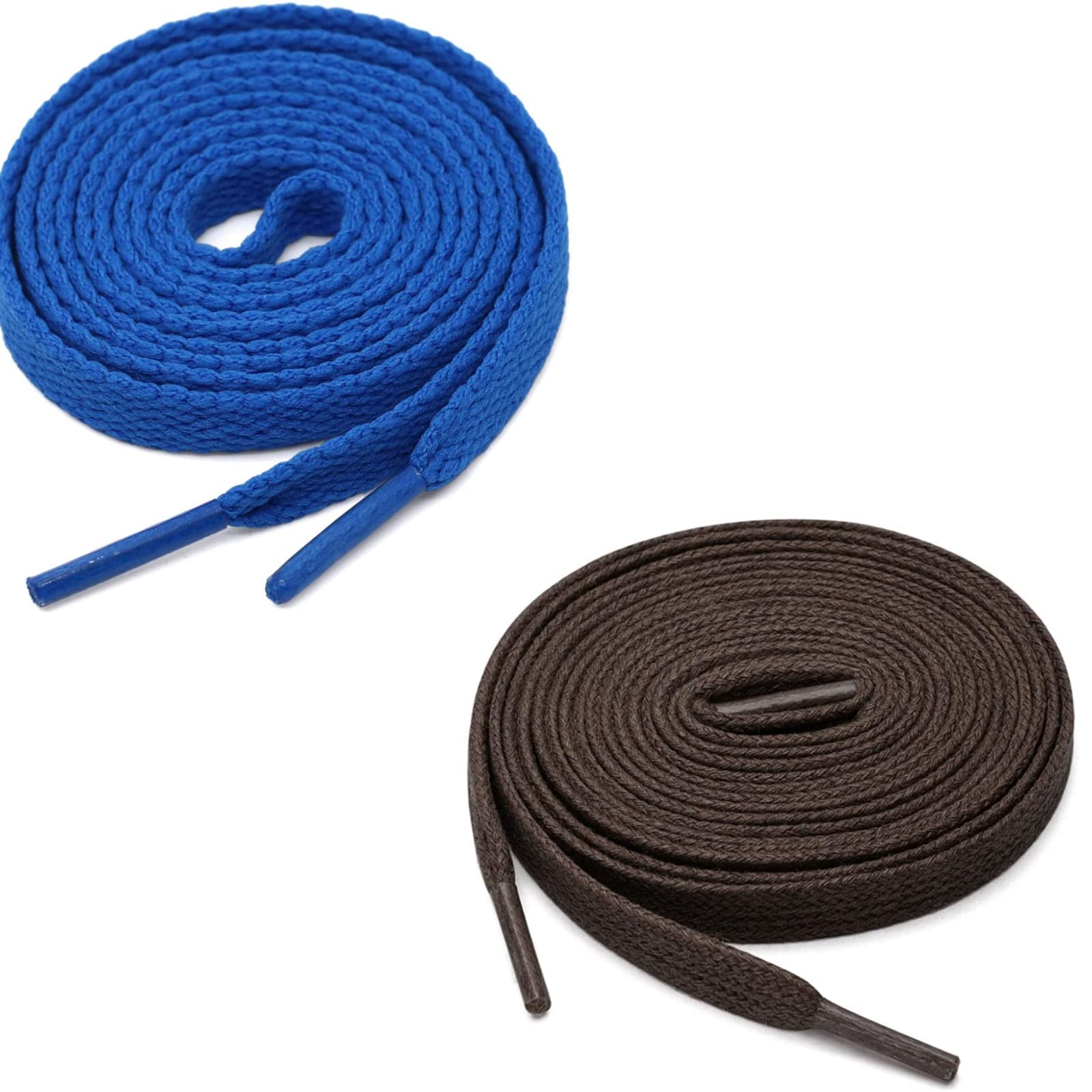 GRAH SANGRAH® (2 Pair (1 Pair Per Single Color) Flat Unisex Shoelaces for Sport, Running Casual Shoes. (150 CM, BLUE-DARK BROWN) (B0CHB27NZ2) Amazon Price History, Amazon Price Tracker
