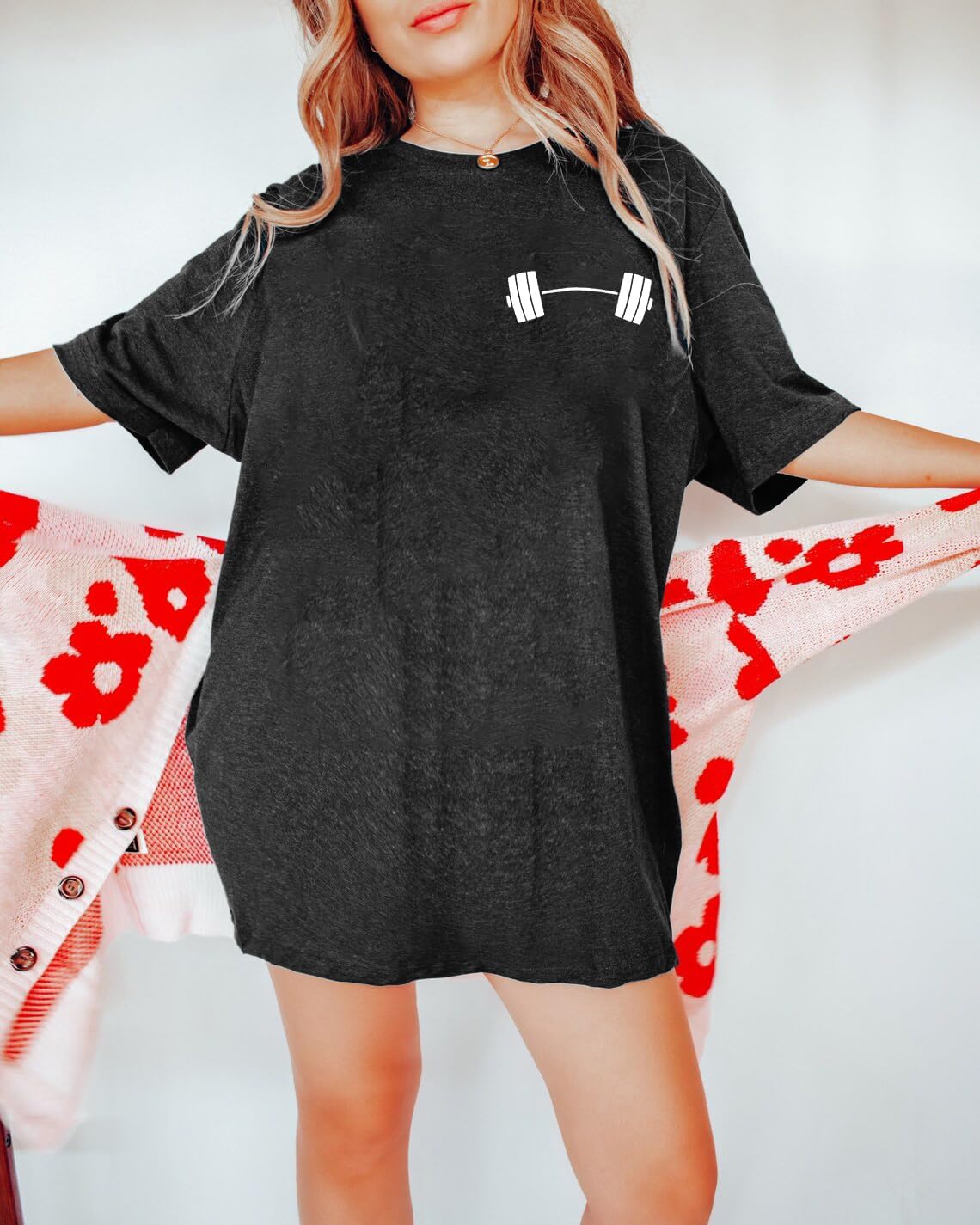 Funny Workout Shirts Women Oversized Gym Weightlifting Graphic Tshirt Everything Hurts and I'm Hungry Tee Tops - Image 5