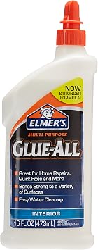 Elmers Products Elmers E3830 Multi-Purpose Glue-All, 16 Ounces, 16 oz, White, 16 Fl Oz