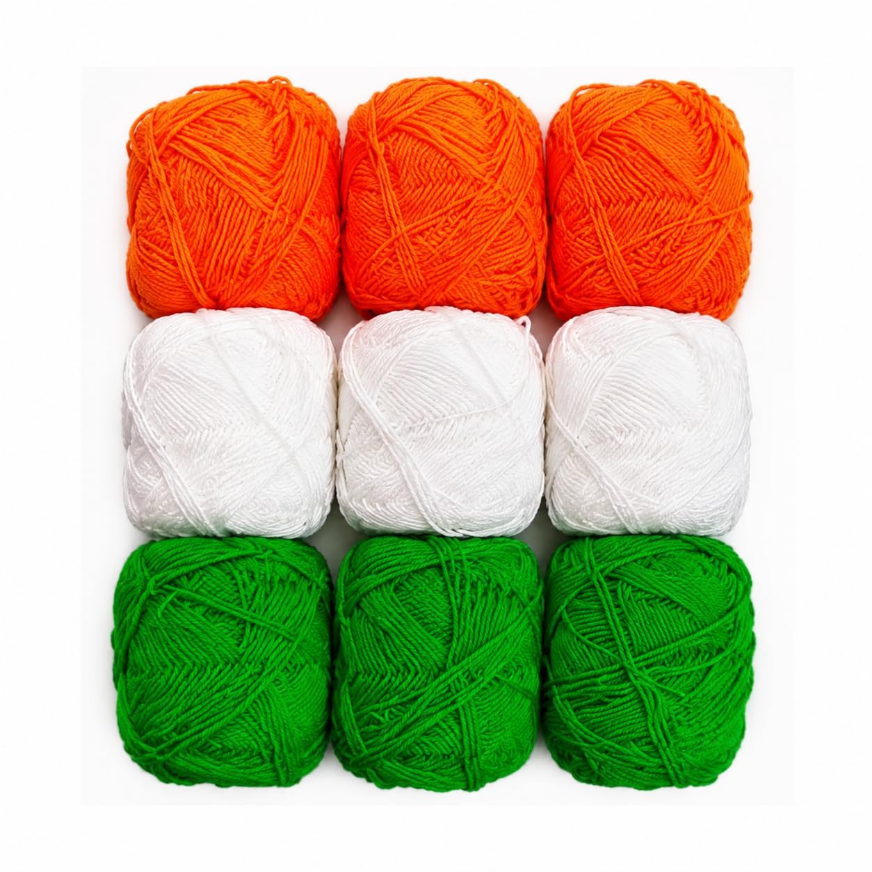 9 Pcs Soft Cotton Crochet Yarn Set, Tricolor Saffron White Green Knitting Yarn Balls for Crochet, Knitting, Amigurumi, DIY Craft Projects, Home Décor, Handmade Gifts & Festival Decorations-image-19