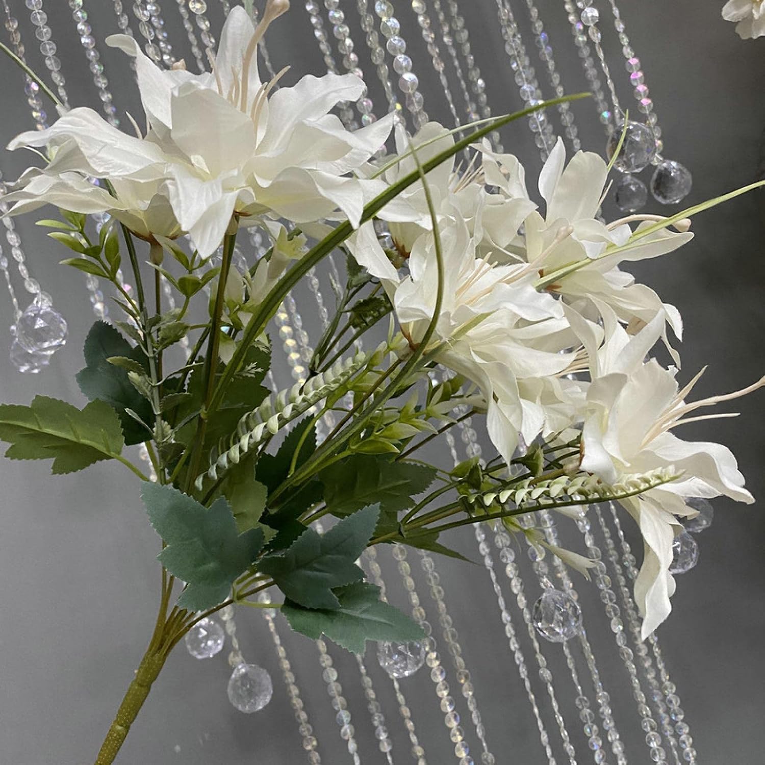 YATUOPNG Artificial Plant In Pot-Artificial Water Grass Lily Bouquet Champagne(White)