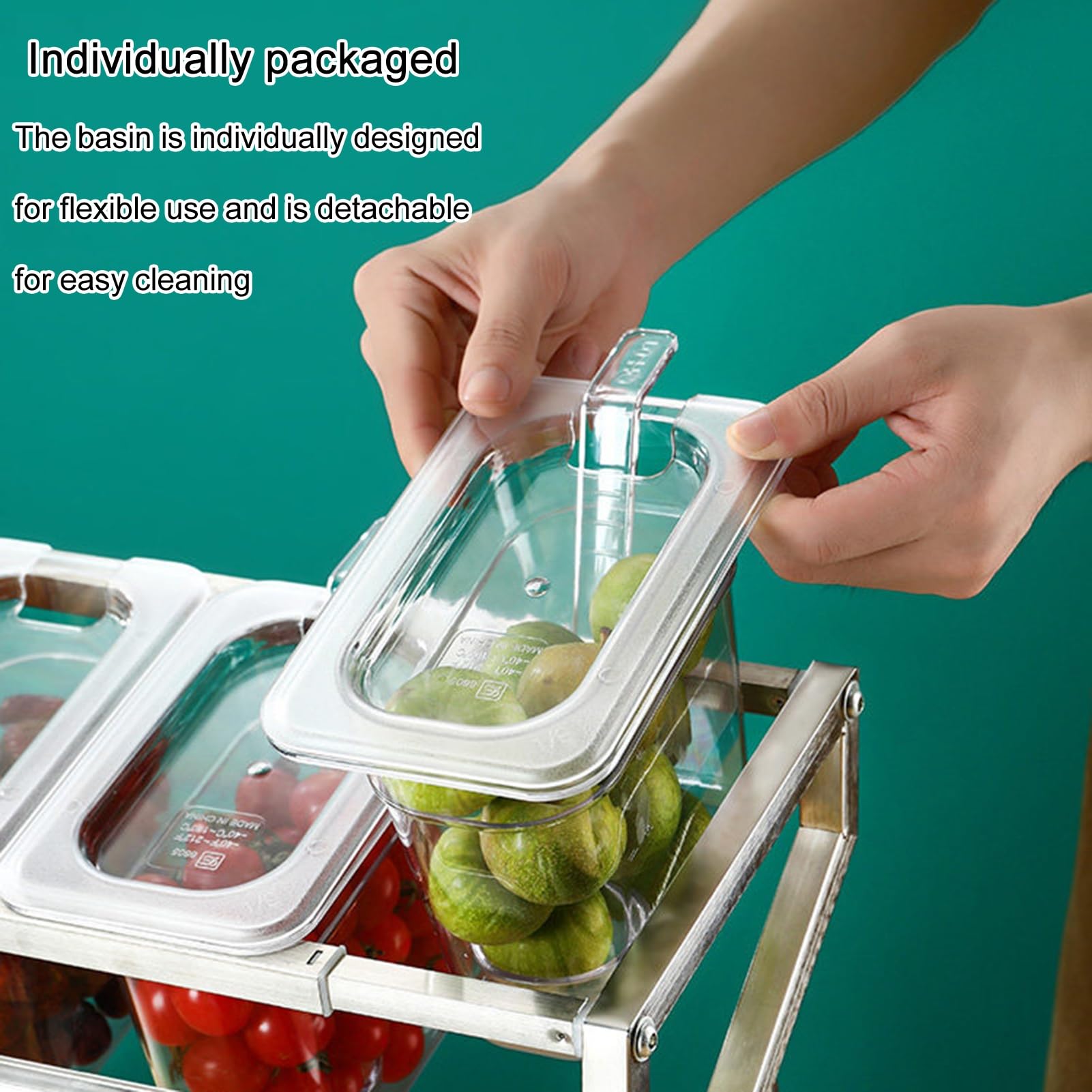 Juego de recipientes transparentes para condimentos con tapa de cuchara, organizador de cocina para especias, soportes duraderos de acero inoxidable, ideal para bufés y tiendas de té con leche