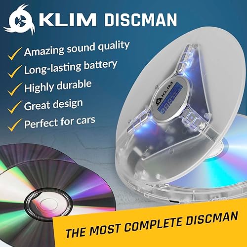 Miniatura 2 de KLIM Discman - Reproductor de CD portátil con auriculares, compatible con tarjeta SD, CD, CD-R, CD-RW, MP3, WMA, 5 efectos de ecualización + funda