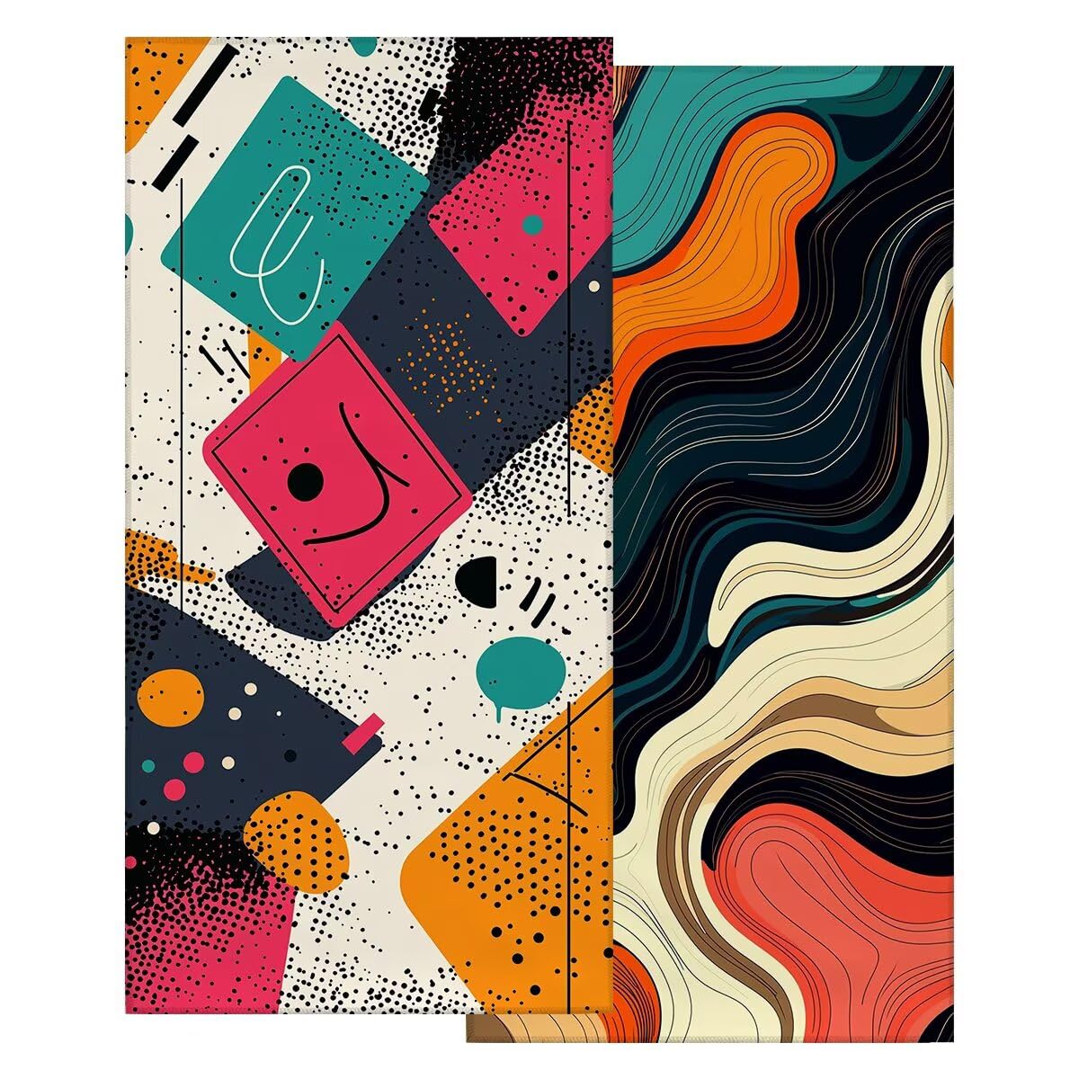 Toalla Playa 80x160 cm, Toalla Gimnasio Microfibra Secado Rapido, Juego de 2 Antiarena Toallas de Playa, Ligera Compacta Toallas Microfibra Grande para Viaje, Regalo Hombre Mujer (Abstracto) -5055