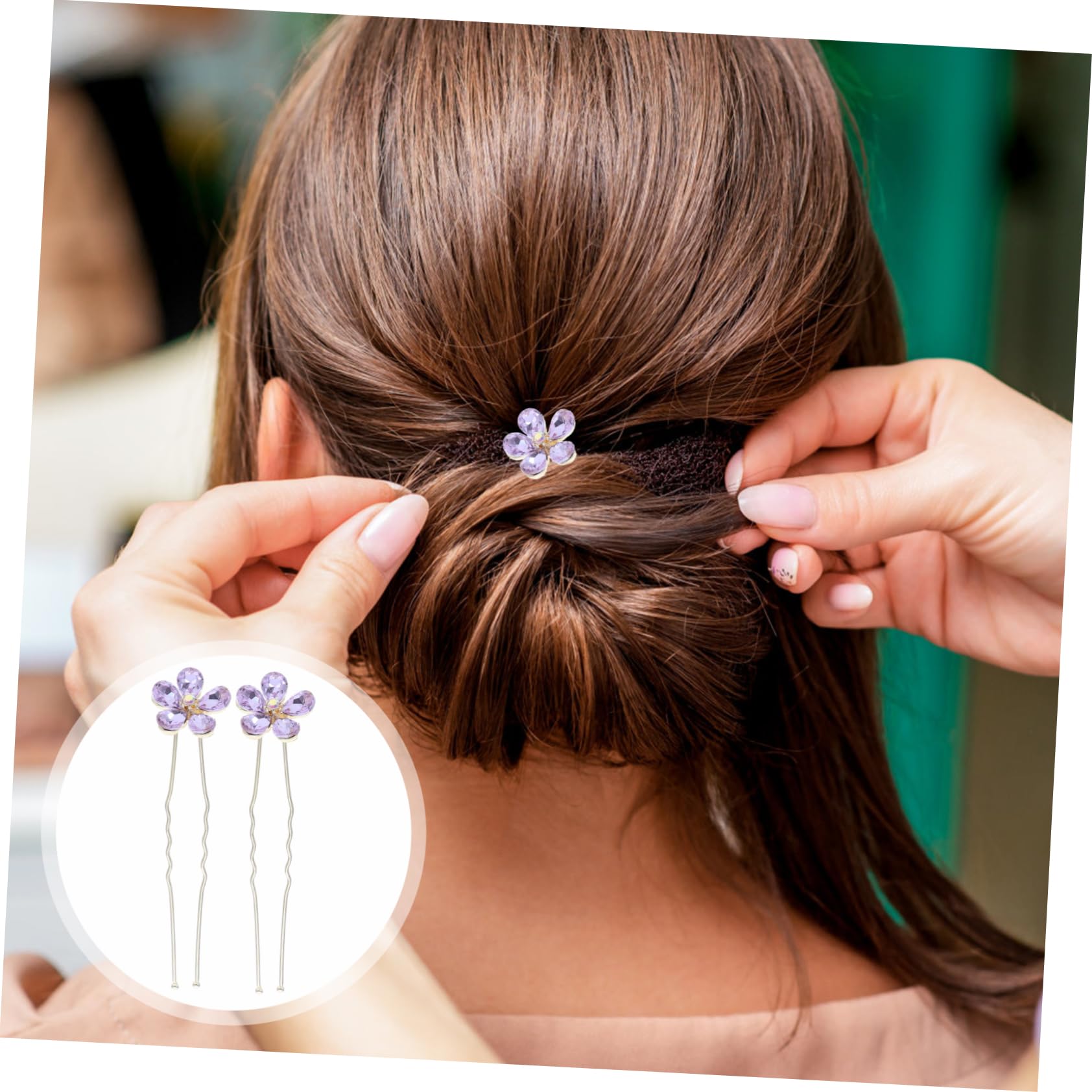 FOMIYES 20stücke U-förmige Haarnadeln Mit Blumen Und Strass Für Hochzeiten Haarschmuck Für Bräute Dekorative Haarspangen Für Einzigartige Frisuren