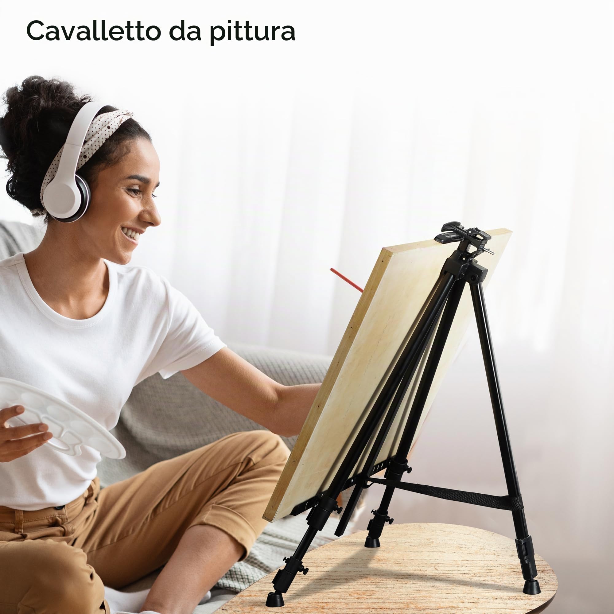 Artify - Cavalletto, treppiede in Alluminio per dipingere e esporre con Una Borsa da Trasporto Ecologica e Pezzi di Ricambio (1-Pack, 66''B)