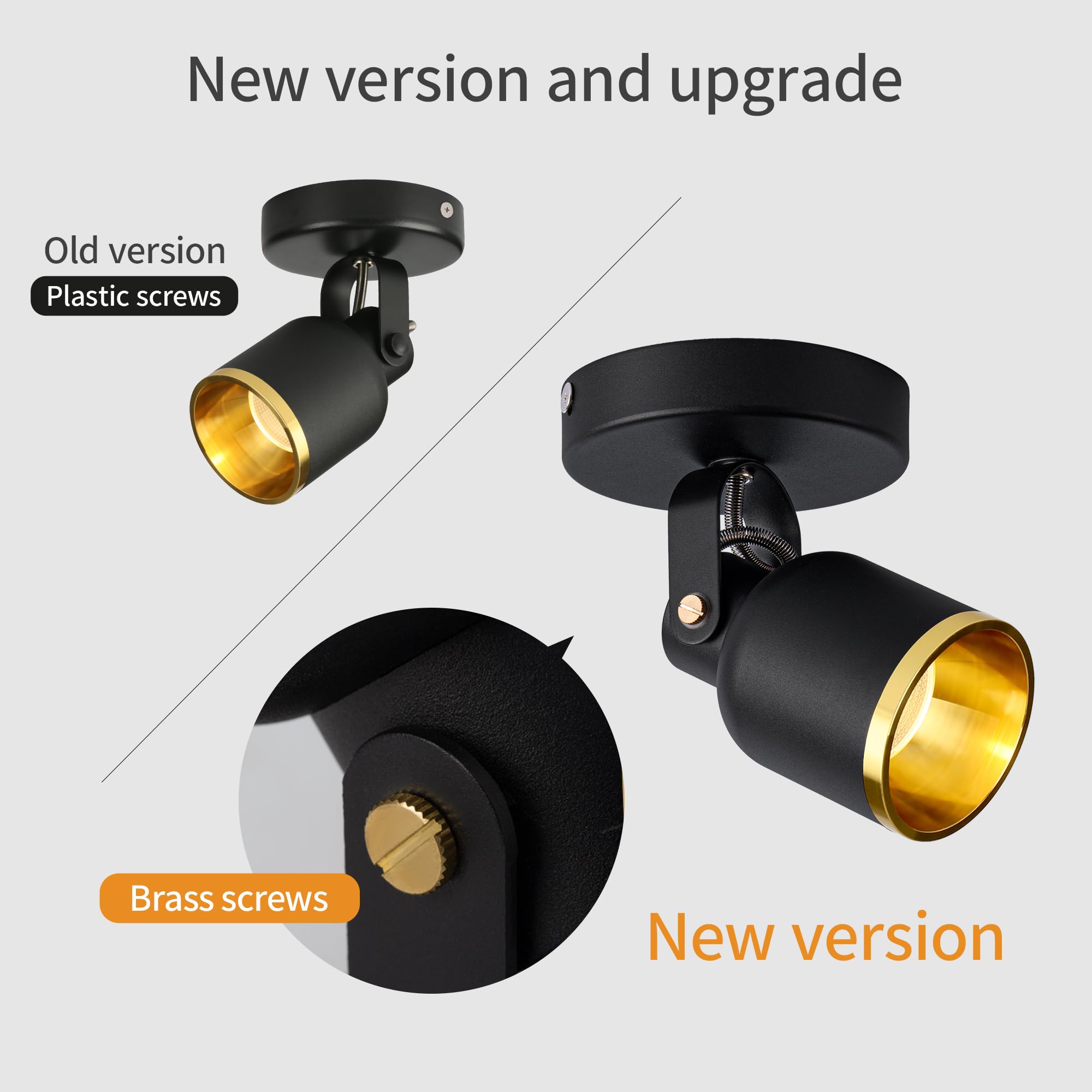 Aisilan 9W GU10 LED Deckenspots, Dimmbar 1 Flammig Schwarz Deckenstrahler Deckenleuchte Wandstrahler Einstellbar Deckenplatz für Kunst Akzent Beleuchtung Licht für Küche Flur Wohnzimmer, 3000K