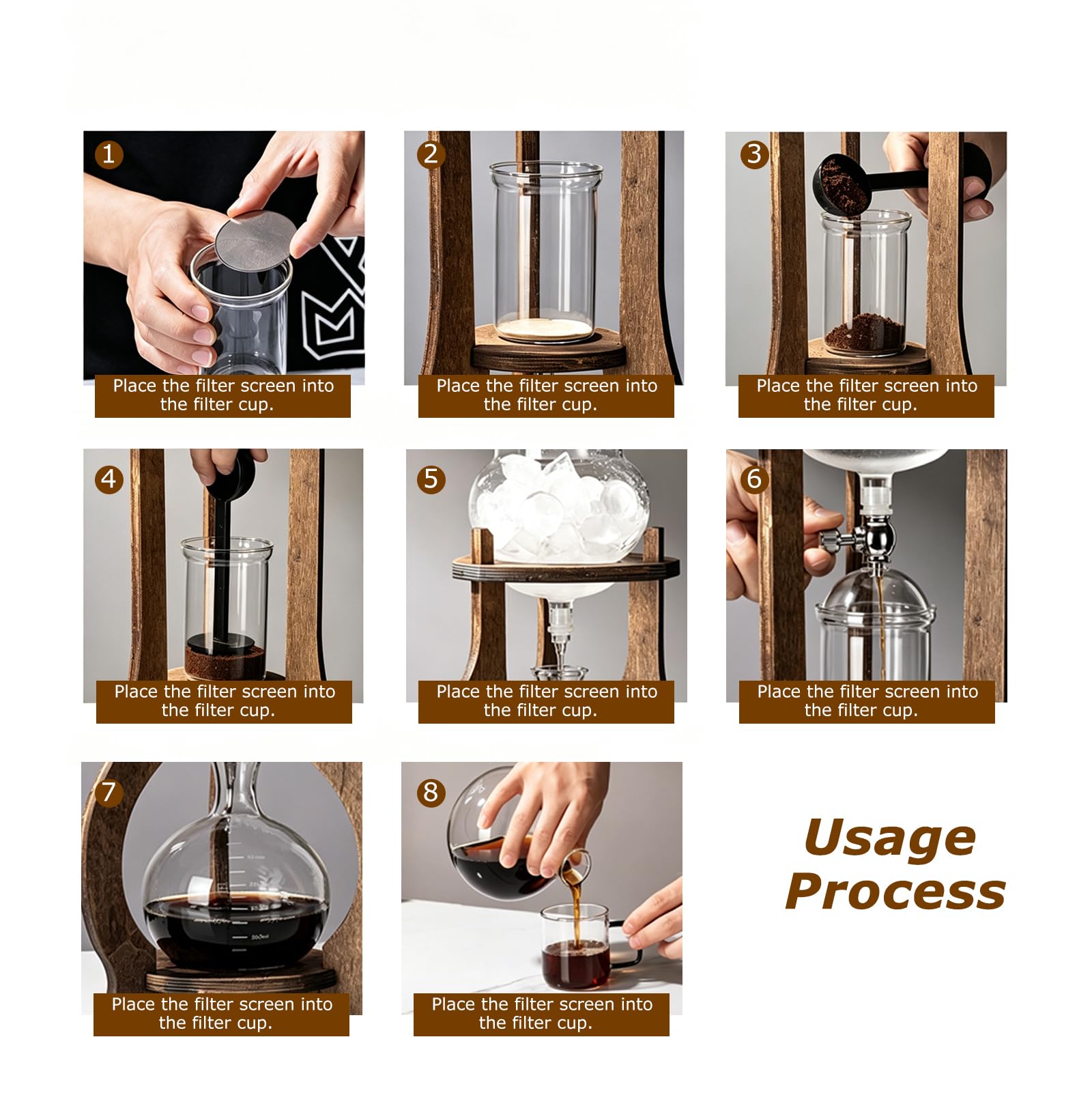 Dzbanek do kawy z mrożonym filtrem Ekspres do kawy Cold Brew Regulowana prędkość Do domu lub kawiarni