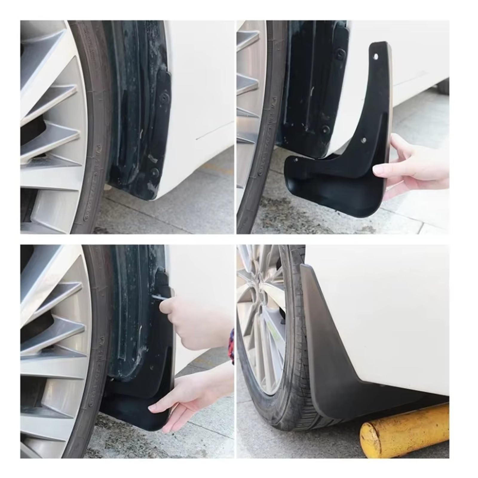 Aletas Barro Para Universal SUV Truck 4 Piezas Neumático Guardabarros Contra Salpicaduras Tornillo Incluido Protector Rueda Delantera Trasera Faldillas Antibarro Guardabarros