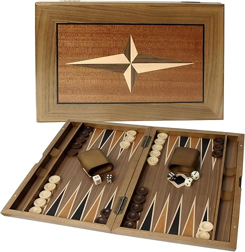 Miniatura 8 de GSE - Juego de mesa de backgammon plegable de madera de alta calidad, juegos de mesa clásicos tradicionales para niños y adultos (enfoque, 17