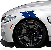 Vista 10 de (2) Calcomanías de vinilo para defensas de hash a rayas de carreras, par de calcomanías a rayas (3M dorado metálico)