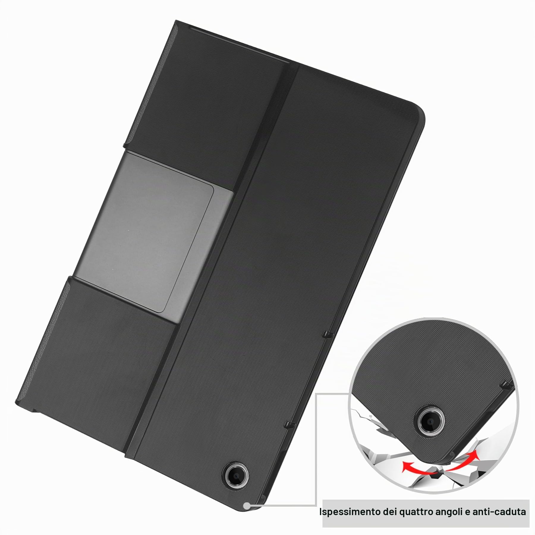 Cover per Lenovo Tab plus 11.5'' (2024) custodie +1 Pezzi Vetro Temperato,Gomma Protezione Protettivo,Ultra Sottile Antiurto Anti-Graffio TPU Flessibile Case -Grigio