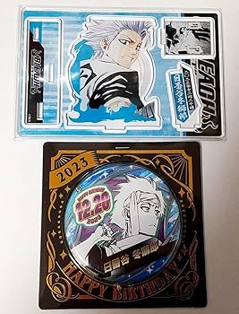 BLEACH WORLD マット缶バッジ 日番谷冬獅郎 4点 BLEACH』アクリルマグネットスタンド（コマパーツ2個付き