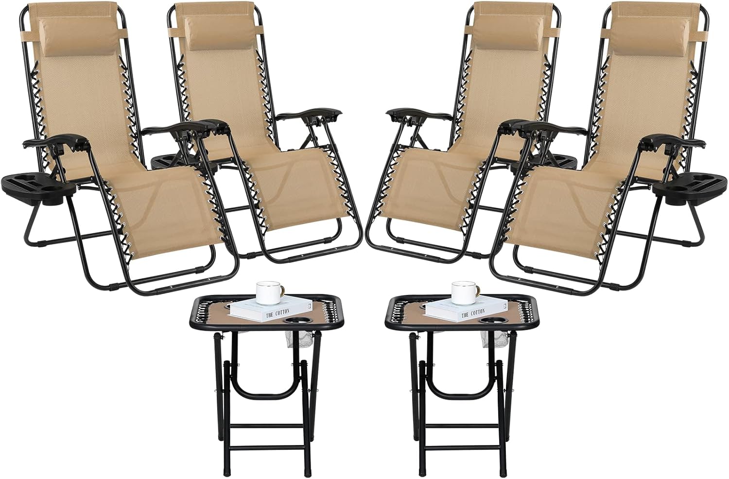 AthLike Outdoor Textilene Zero Gravity Chairs Set