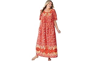 Dolce Vita Women's Plus Size Bib Front Lounger House Dress, Nightgown