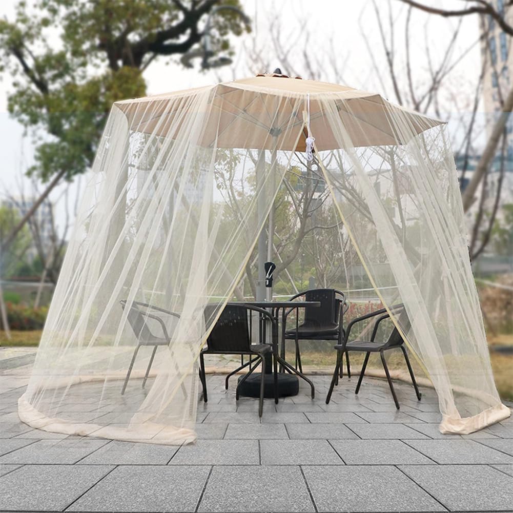 Zanzariera regolabile per gazebo da 2,8 a 4,5 m, bifacciale, per cene all'aperto, protezione per patio, copertura per insetti per ombrelloni e feste