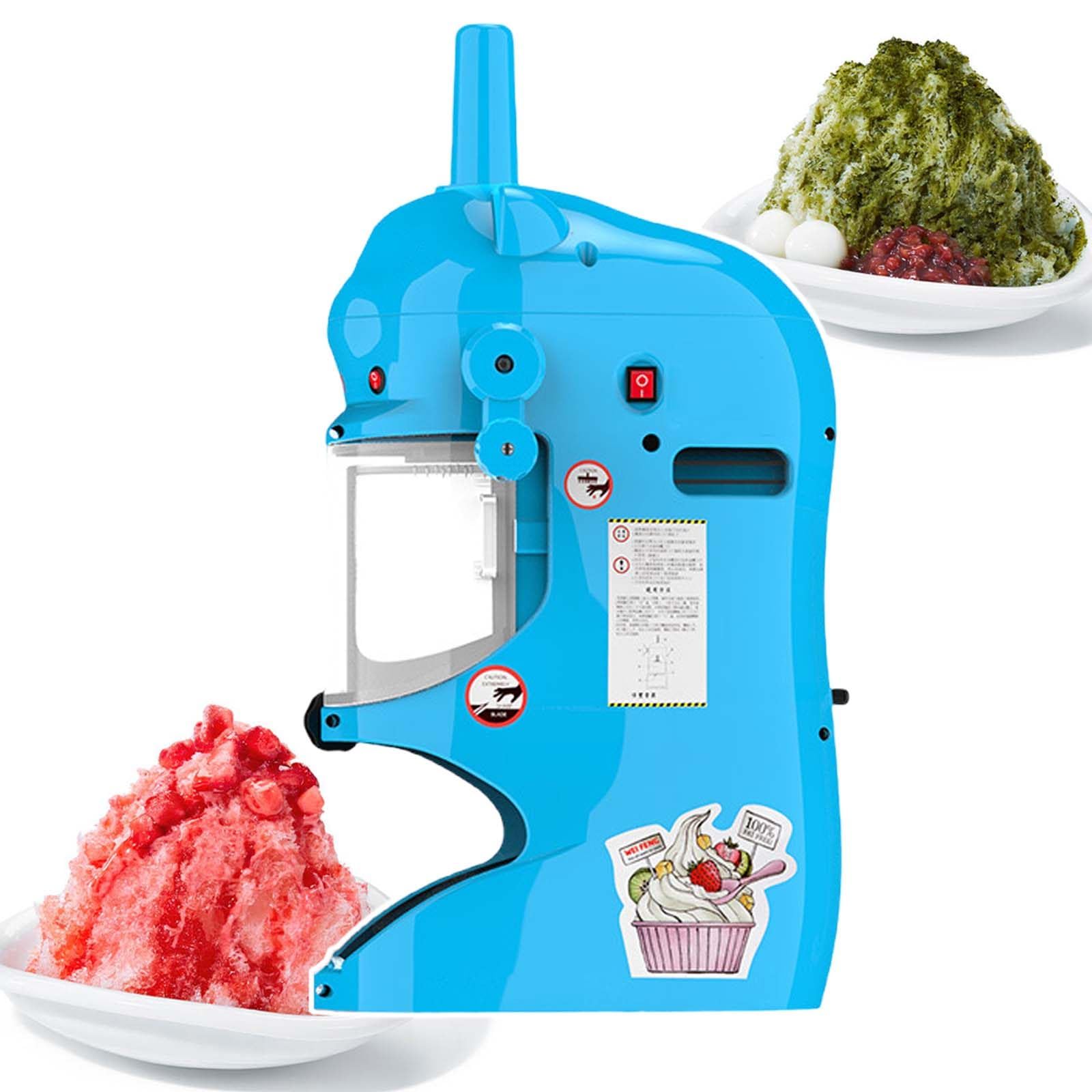 YXZQLOZ Electric Ice Shaver Snow Cone Maker,Professional Ice Crusher,With Adjustable Ice Thickness (Blue)