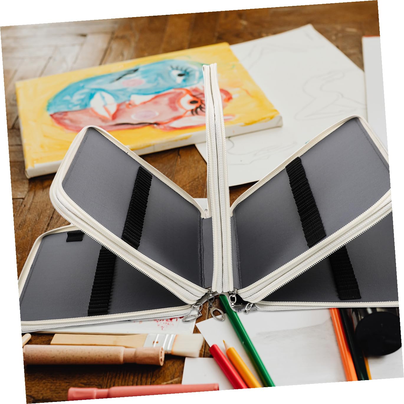 DOITOOL Astuccio per Multi PU con Zip Capacità e Design Elegante per Organizzazione Cancelleria per Scuola e Ufficio Colore con