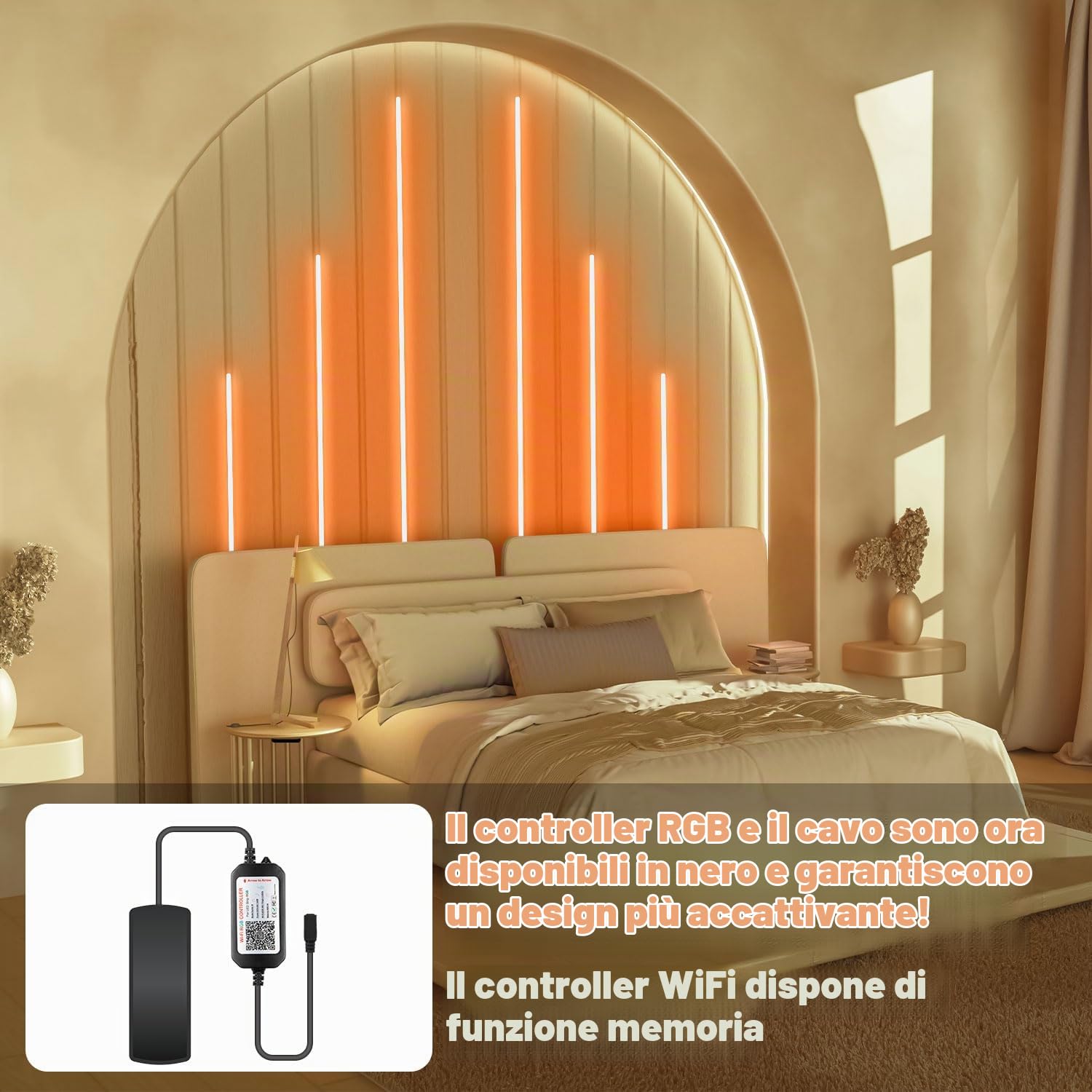 Lichaser 6 Strisce LED Nere WiFi RGB per Pannelli Acustici, Murale | Profilo Alluminio Striscia Compatibili con Alexa, Adesiva Luci LED per Pannelli Fonoassorbenti, Cucina (40*2+60*2+90*2 cm)