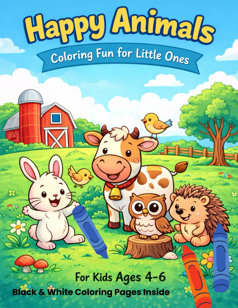 Happy Animals: Coloring Fun for Little Ones