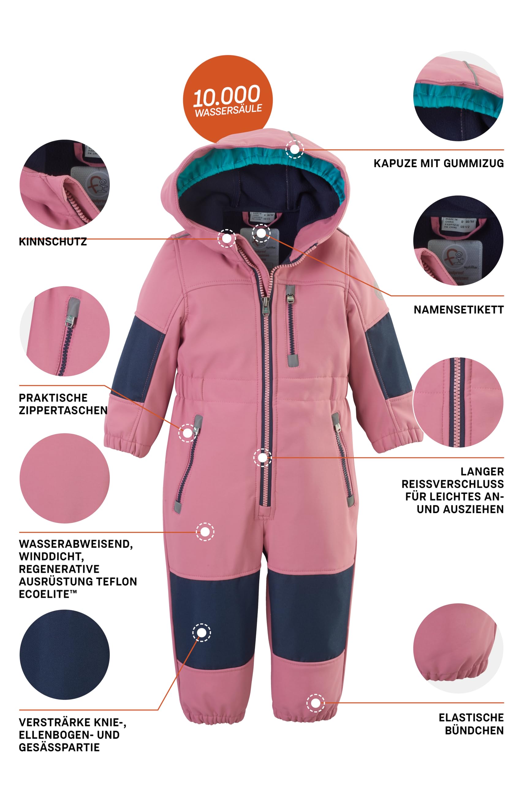 Killtec Mädchen Fiow 35 Mns Onpc Softshell Overall mit Kapuze (1er Pack)