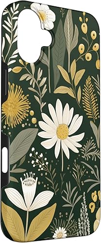 Vista 57 de Funda botánica retro para iPhone 11 Pro Max con diseño botánico bohemio y verde oliva