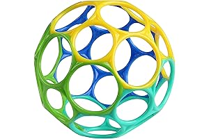 Bright Starts Oball 4in Blue Easy Grasp Classic Ball, Newborn Baby Brain Development Sensory Toy