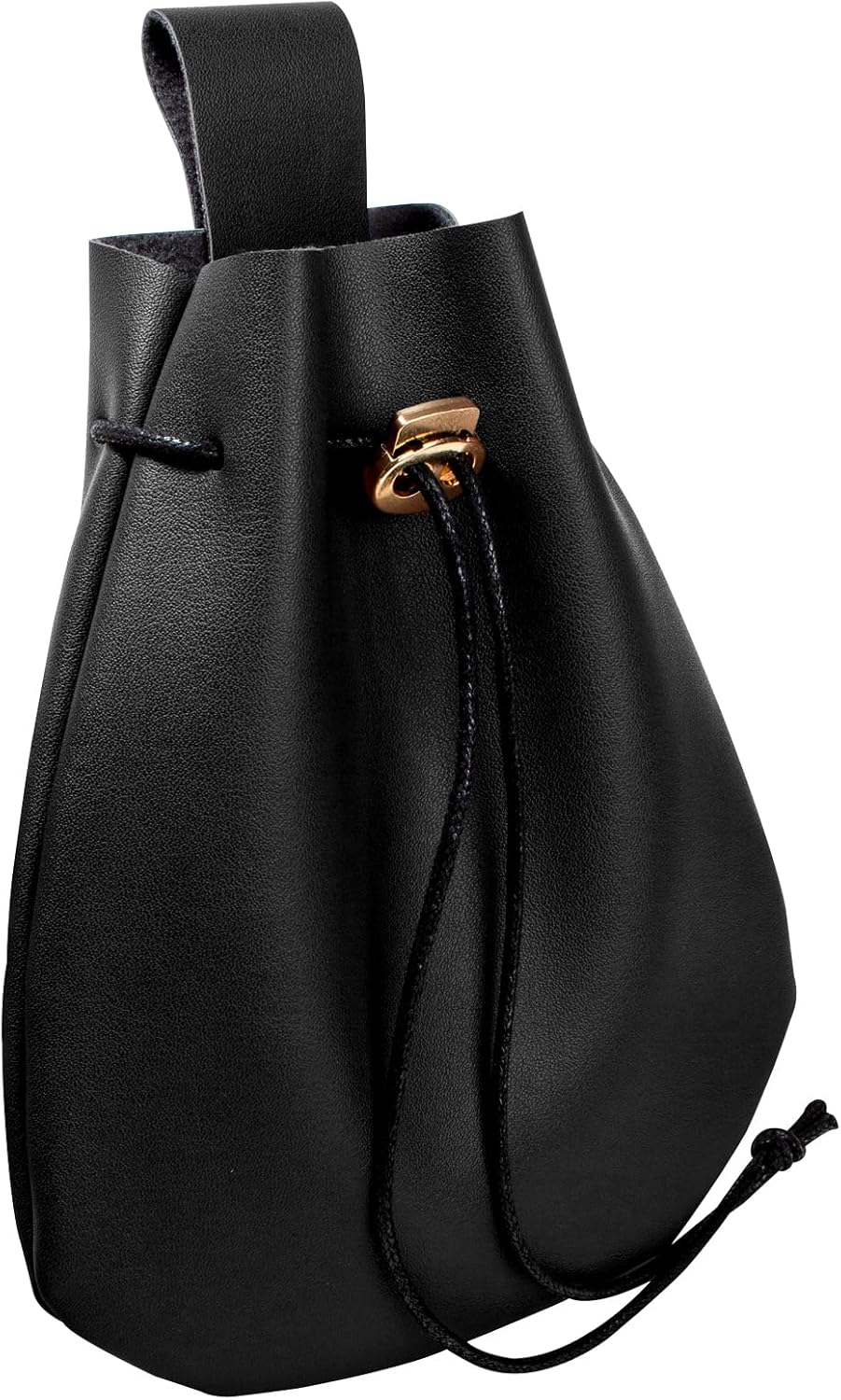 Retro Belt Pouch Drawstring Coin Purse Renaissance Medieval Pirate Costume Faux Leather Dice Comestic Storage Travel Accessory (A-Black) - Image 7