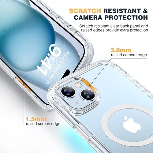 Miniatura 55 de Diaclara - Funda diseñada para iPhone 14 Pro Max, resistente, de cuerpo completo, con protector de pantalla sensible al tacto y antiarañazos + Blanco