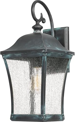 Quoizel BDS8408AGV Bardstown - Lámpara de pared para exteriores, 1 luz, 100 vatios, verde envejecido (18 pulgadas de alto x 8 pulgadas de ancho)