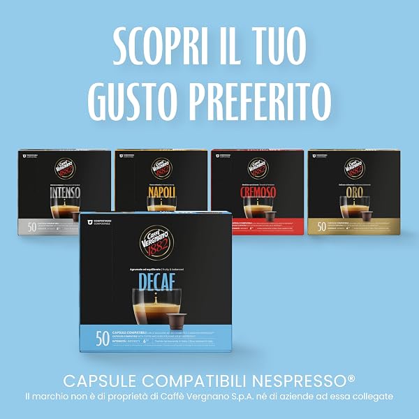 Caffè Vergnano 1882 - 50 Capsule - Caffè Compostabili e Compatibili con Nespresso, Decaffeinato - Pack da 50 capsule - 3