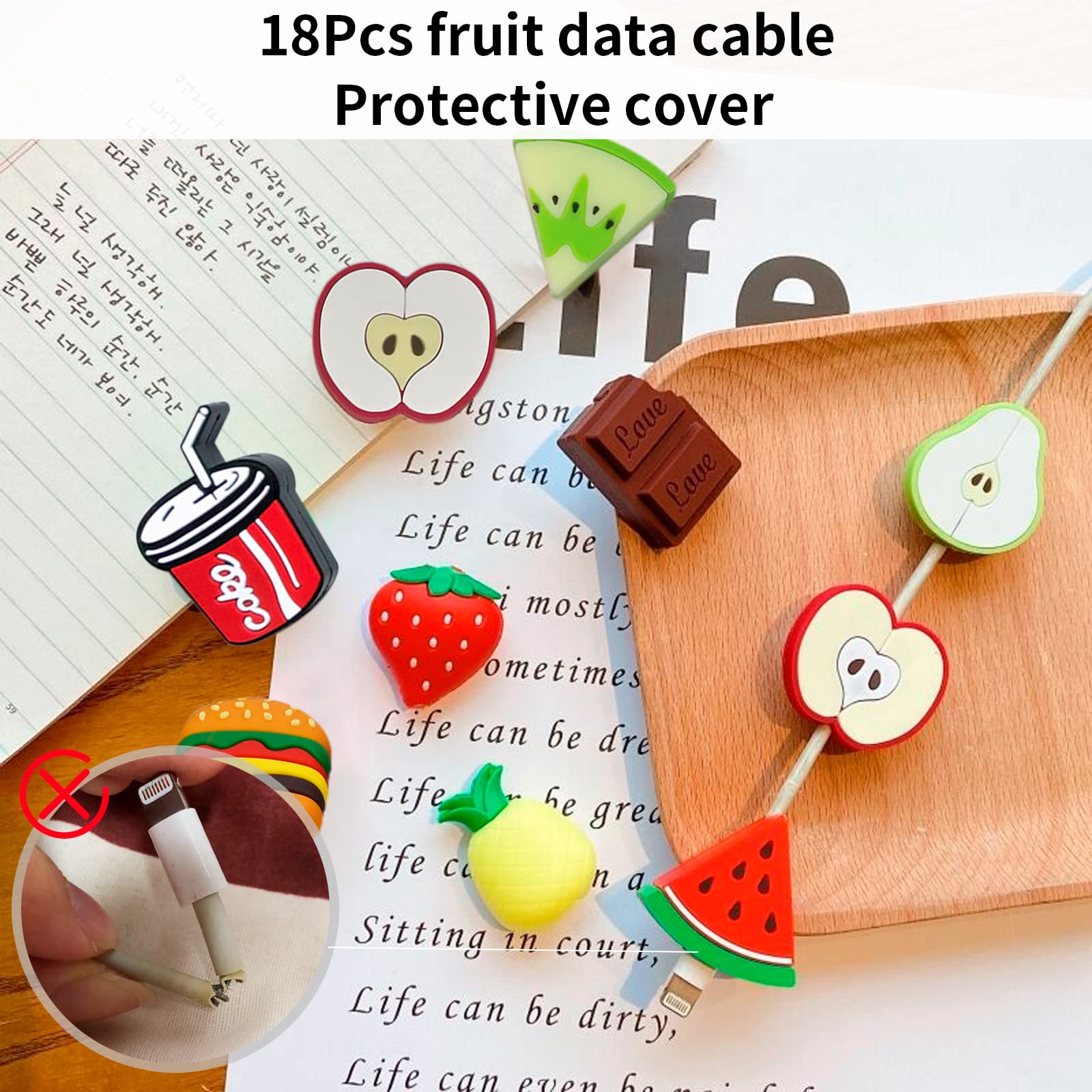 12 Pezzi Protettori Cavo Con Forma Animale - Anti Morso Per Cavi USB IPhone E IPad | Design Carino E Pratico - Foto 7