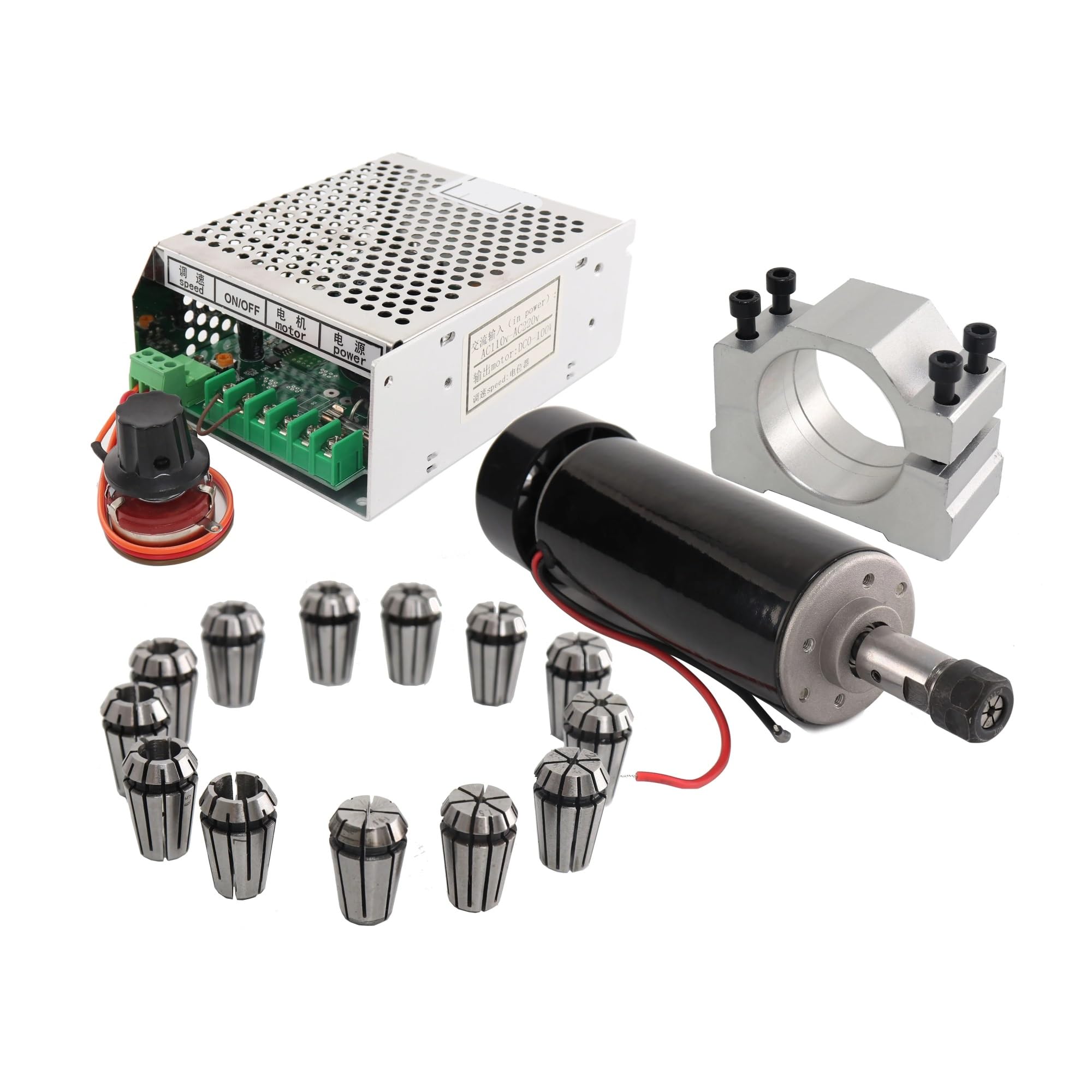 DIY CNC Power Governor ER11 Chuck + 500W air-Cooled Spindle Motor 0.5K for 3D Printer Monitor Equipment