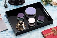 Vista 36 de Bandeja de servir de acrílico blanco brillante con asas resistentes - 10x15 pulgadas - Bandeja para servir café, aperitivos, desayuno, mayordomo