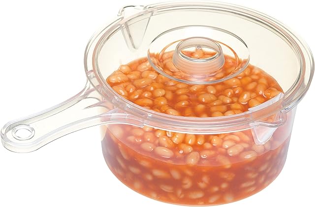 KitchenCraft Microwave Saucepan and Lid, BPA-Free Plastic Microwave Saucepan, 900 ml, Transparent