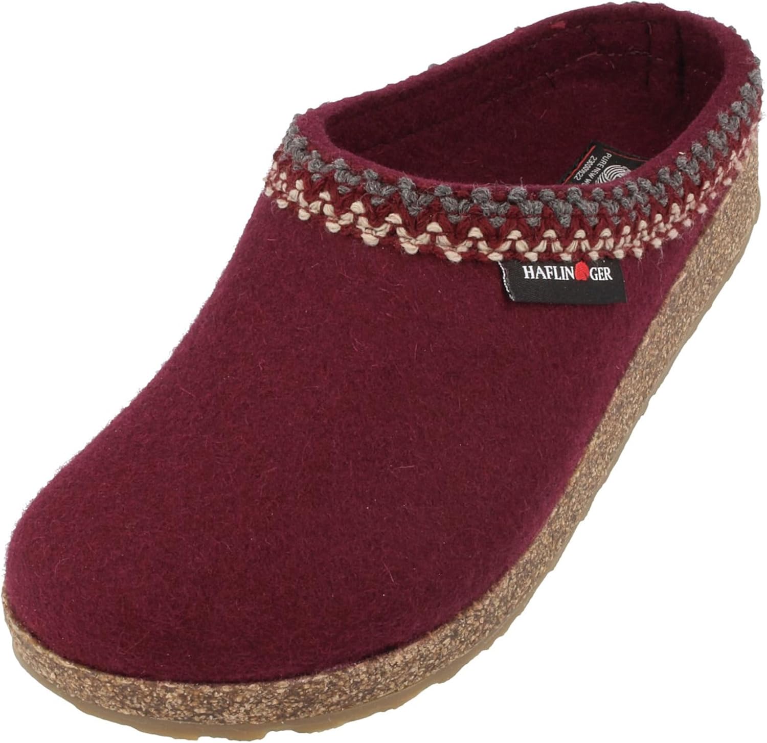 HAFLINGER Grizzly Zigzag Felt Clog Wool Slipper