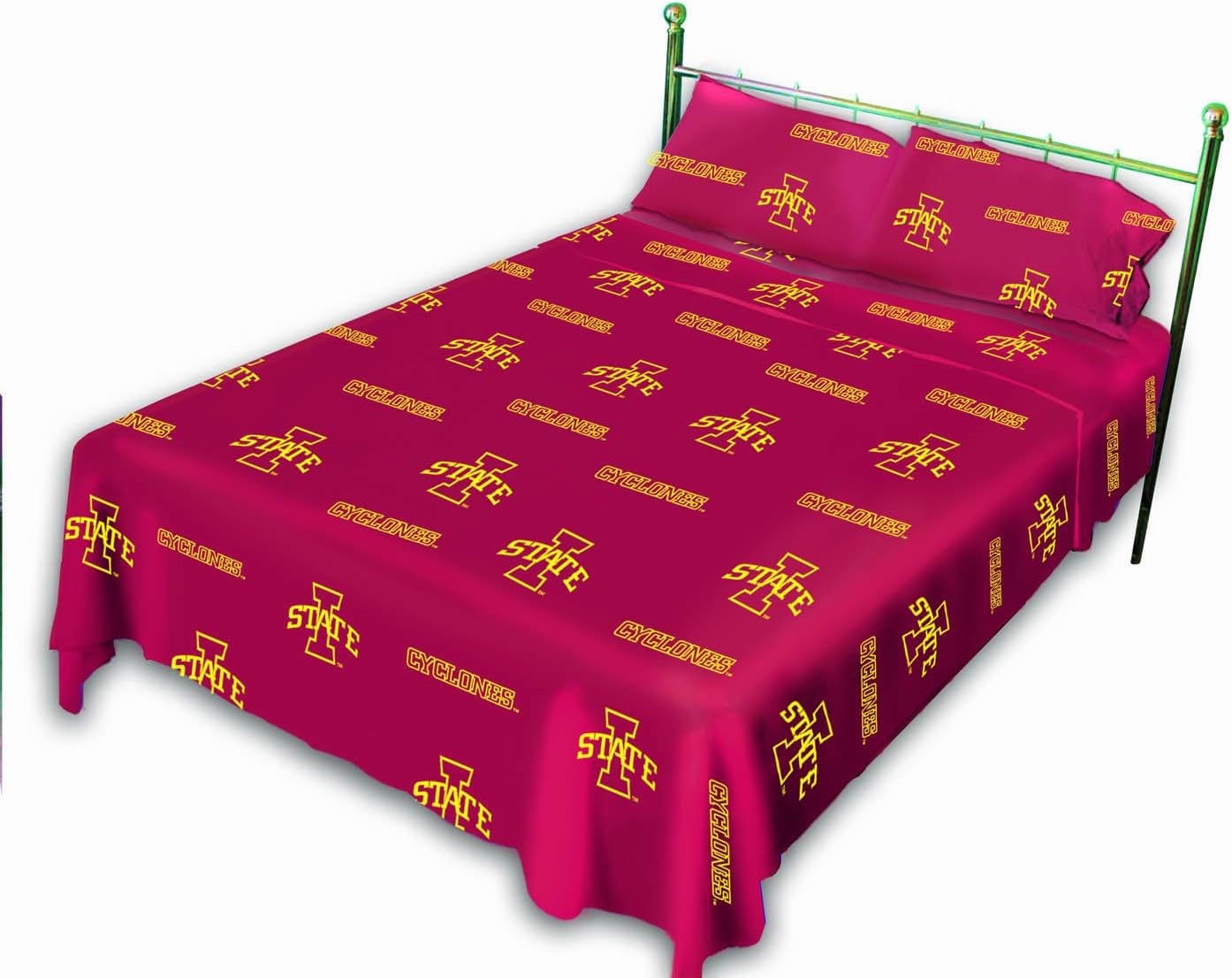 Iowa State Printed Sheet Set Twin XL Solid Sports Fan